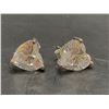 Image 2 : 2.0CT HEART CUT LAB DIAMOND STUD EARRINGS, MOUNTED IN 925 STERLING SILVER WITH WHITE GOLD
