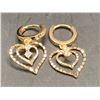 Image 2 : 18K GOLD PLATED HEART DANGLE EARRINGS