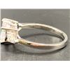 Image 5 : 925S 2.0CT HEART CUT SIMULATED DIAMOND TRINITY RING WITH PEAR CUT SIDE STONES, SIZE 7.5 -