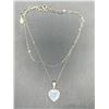Image 2 : 925S 2.0CT HEART CUT LAB DIAMOND HALO NECKLACE, ADJUSTABLE 16" TO 18"LONG - MOUNTED IN 925