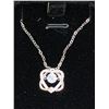 Image 1 : 925S 0.5CT FLOATING STONE LAB DIAMOND INVERTED HEART NECKLACE, ADJUSTABLE 16" TO 17.5" LONG -