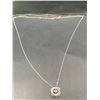 Image 2 : 925S 0.5CT FLOATING STONE LAB DIAMOND INVERTED HEART NECKLACE, ADJUSTABLE 16" TO 17.5" LONG -