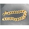 Image 2 : 18K GOLD PLATED 10.0MM ICED OUT CUBAN LINK BRACELET - 7" LONG