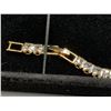 Image 2 : 18K GOLD PLATED 4.0MM PRINCESS CUT TENNIS BRACELET ADJUSTABLE - 7" TO 8" LONG