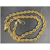 Image 1 : 14K GOLD PLATED 7.0MM TWISTED CUBAN LINK NECKLACE - 19.5" LONG