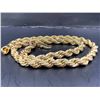 Image 2 : 14K GOLD PLATED 7.0MM TWISTED CUBAN LINK NECKLACE - 19.5" LONG