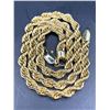 Image 8 : 14K GOLD PLATED 7.0MM TWISTED CUBAN LINK NECKLACE - 19.5" LONG