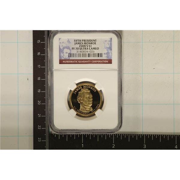 2008-S JAMES MONROE PRESIDENTIAL $ NGC PF70