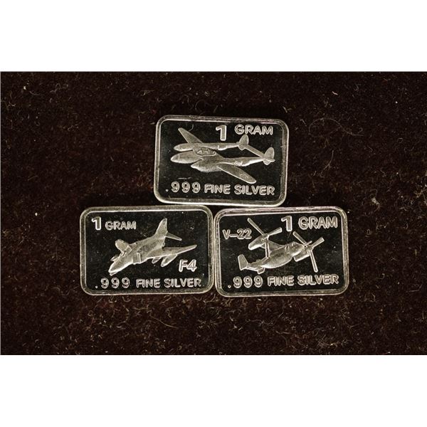 3-1 GRAM .999 FINE SILVER PROOF AIRPLANE THEMED