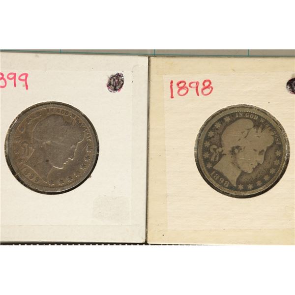 1898 & 1899 SILVER BARBER QUARTERS