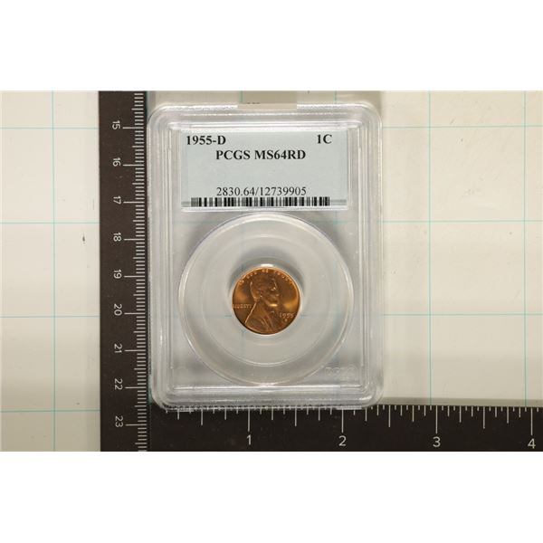 1955-D LINCOLN WHEAT CENT PCGS MS64RD