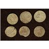 Image 2 : 6 SILVER DIME SIZED OTTOMAN EMPIRE PARA COINS: