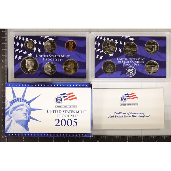 2005 US PROOF SET (WITH BOX) AND CERTIFICATE