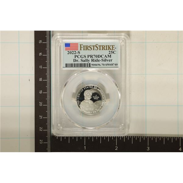 2022-S SILVER DR. SALLY RIDE QUARTER PCGS PR70