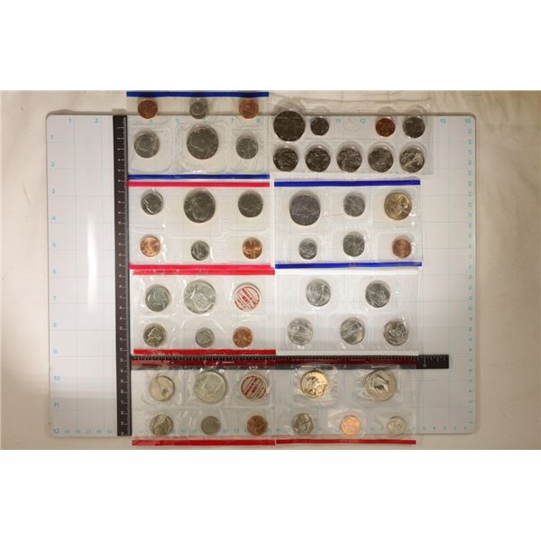 8 PARTIAL US MINT SETS SOME SILVER: $10.17 FACE-