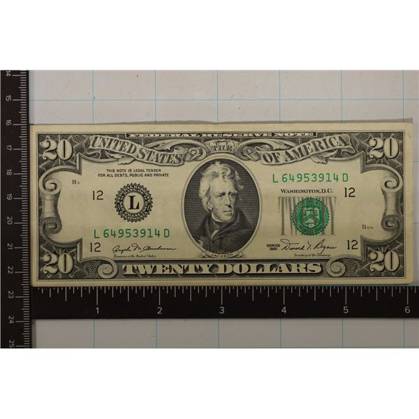 1981 US $20 FRN GREEN SEAL