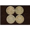 Image 1 : 1941, 42, 43 &  1944 GREAT BRITAIN SILVER 6 PENCE