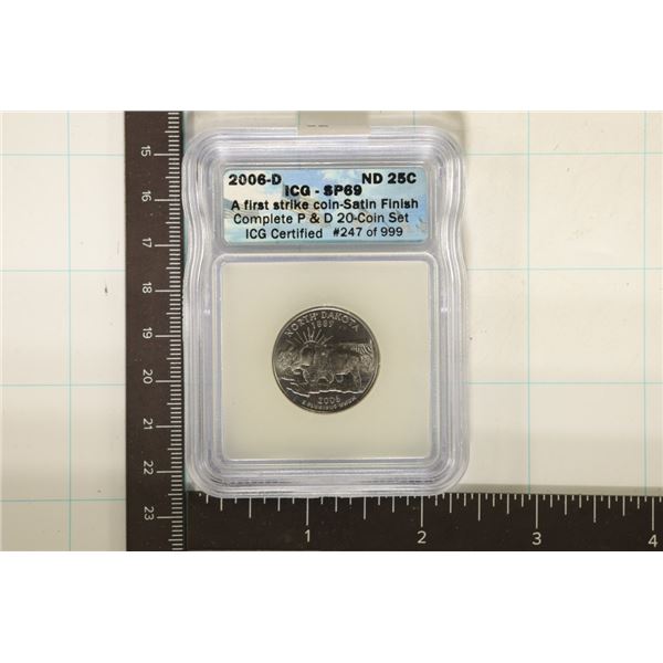 2006 NORTH DAKOTA QUARTER ICG SP69 FIRST STRIKE