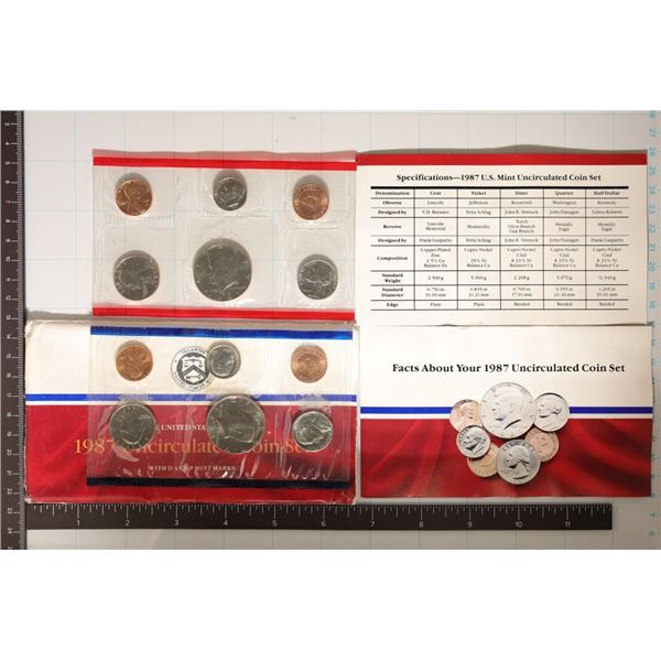 1987 US MINT SET (UNC) P/D (WITH ENVELOPE)