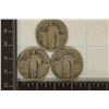 Image 1 : 3 NO DATE SILVER STANDING LIBERTY QUARTERS