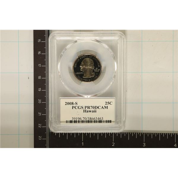 2008-S US HAWAII QUARTER PCGS PR70 DCAM