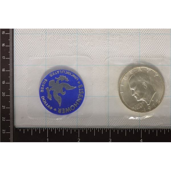 1972 IKE SILVER DOLLAR  (BLUE PACK) NO ENVELOPE
