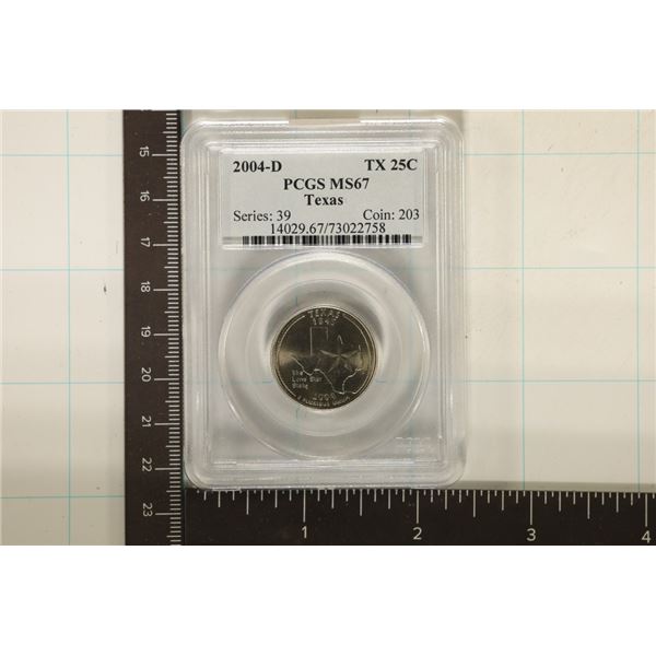 2004-D TEXAS QUARTER PCGS MS67
