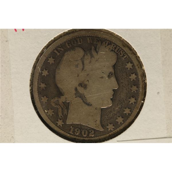 1902-O SILVER BARBER HALF DOLLAR