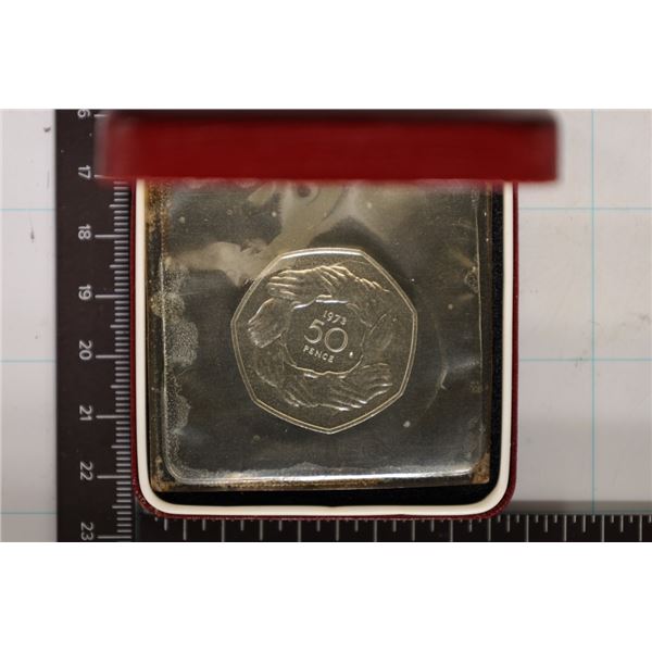 1973 GREAT BRITIAN BRILLIANT UNC 50 PENCE COIN