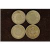 Image 1 : 2-1943, 1944 & 1945 INDIA SILVER 1/4 RUPEE COINS