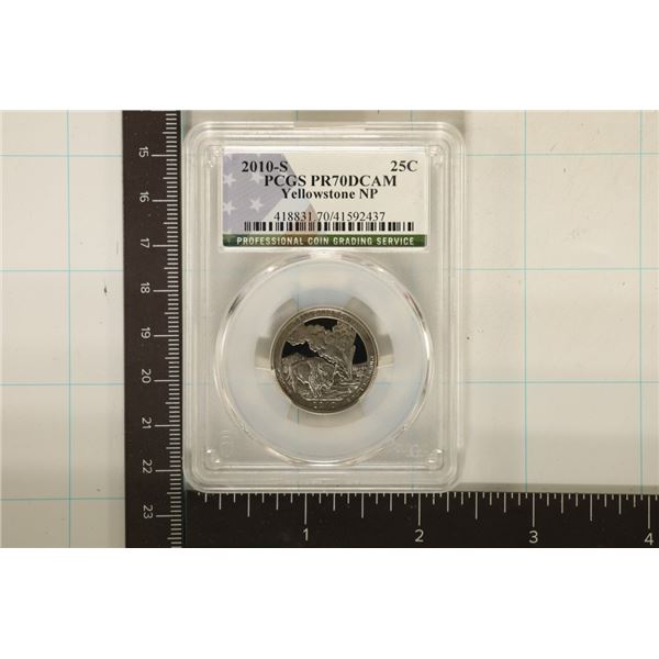 2010-S YELLOWSTONE N.P. QUARTER PCGS PR70 DCAM