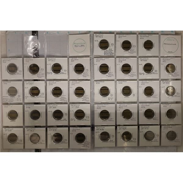 35 ARGENTINA VINTAGE METAL TELEPHONE TOKENS