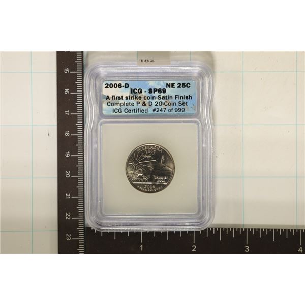2006-D NEBRASKA QUARTER ICG SP69 FIRST STRIKE FROM