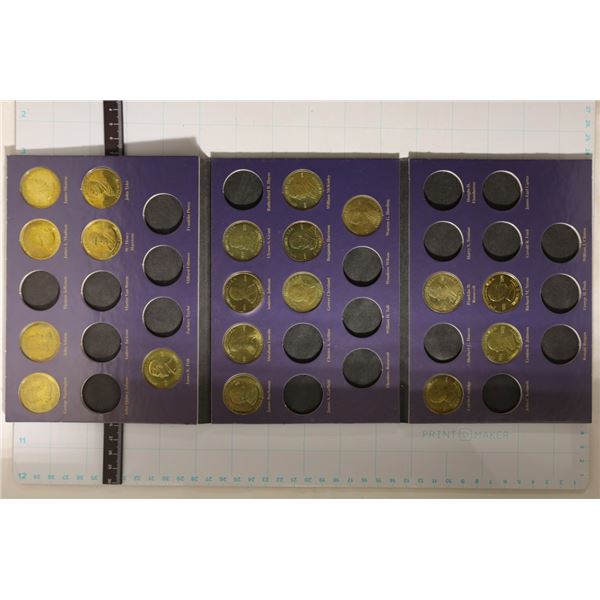 19 PRESIDENTIAL TOKENS IN "A COIN HISTORY OF THE