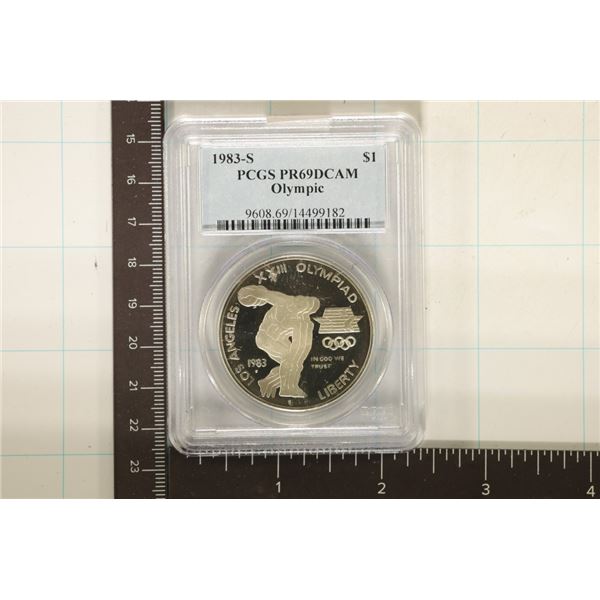 1983-S US OLYMPIC SILVER DOLLAR PCGS PR69 DCAM