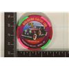 Image 1 : $5 FLAMINGO HILTON CASINO CHIP. AMERICAN CLASSIC