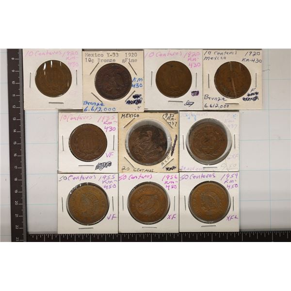 10 MEXICO COINS: 4-1920 10 CENTAVOS KM-430 BOOK