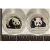 Image 1 : 2 SILVER PLATED CHINA PROOF PANDA "WORLD'S