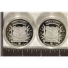 Image 2 : 2 SILVER PLATED CHINA PROOF PANDA "WORLD'S