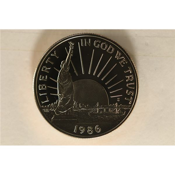 1986-S US PROOF "LIBERTY" HALF DOLLAR IN HARD