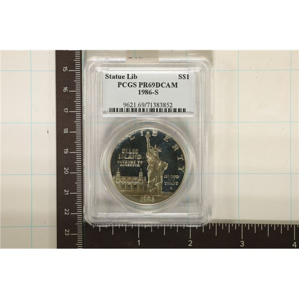 1986-S US STATUE OF LIBERTY SILVER DOLLAR PCGS