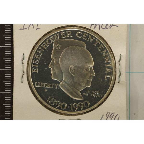 1990 US SILVER PF "EISENHOWER CENTENNIAL" DOLLAR