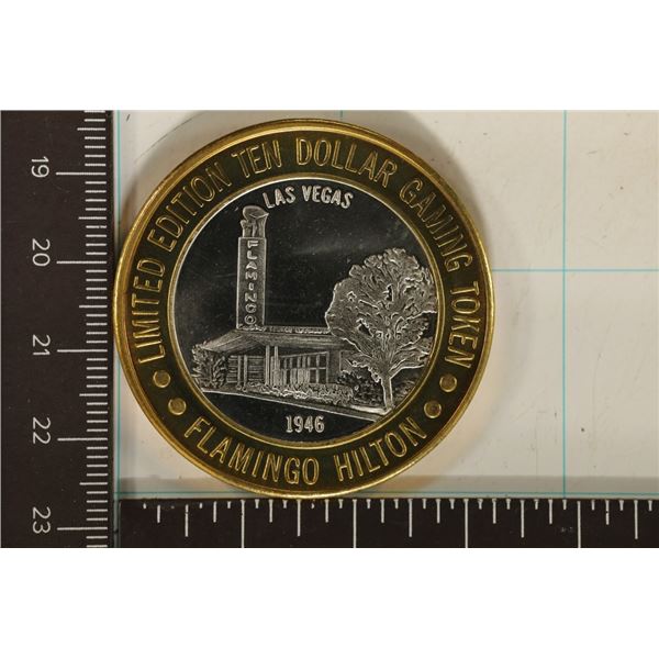 CASINO $10 SILVER TOKEN (UNC) FLAMINGO HILTON