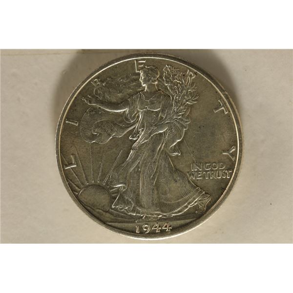 1944-D SILVER WALKING LIBERTY HALF DOLLAR AU+
