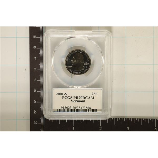 2001-S VERMONT QUARTER PCGS PR70 DCAM