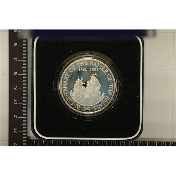 1982 SAINT KITTS SILVER PROOF $20 BICENTENNIAL