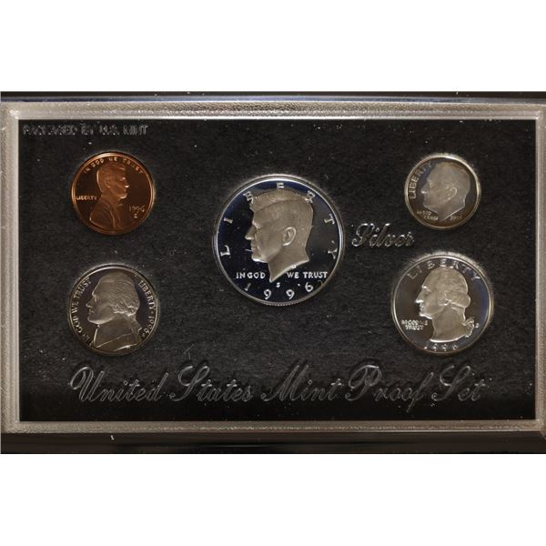 1996 US SILVER PREMIER PROOF SET (WITH BOX) AND