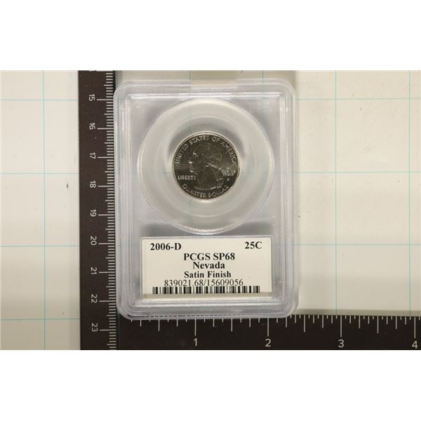 2006-S NEVADA QUARTER PCGS SP68 SATIN FINISH