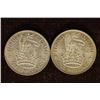 Image 1 : 1941 & 1944 GREAT BRITAIN SILVER 1 SHILLING COINS