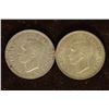 Image 2 : 1941 & 1944 GREAT BRITAIN SILVER 1 SHILLING COINS